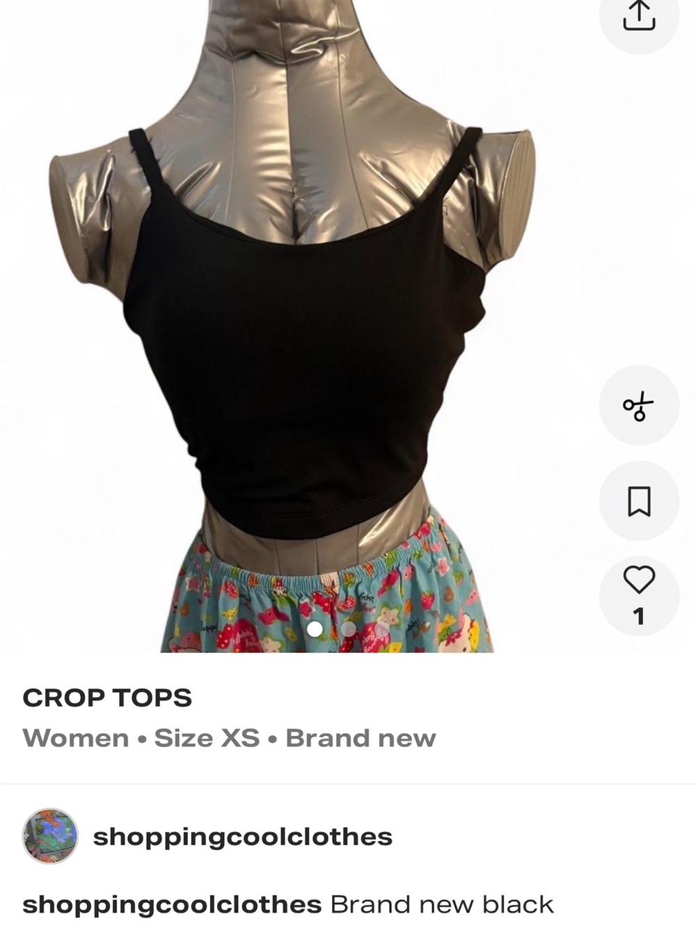 Black Women's Cropped Activewear Tank Top - Classic Spaghetti Strap